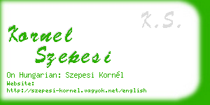 kornel szepesi business card