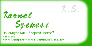 kornel szepesi business card